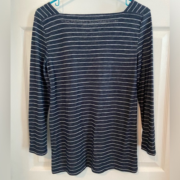 LOFT size XS blue and white stripe top - Picture 3 of 3